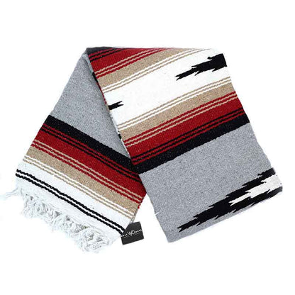 Grey Baja Diamond Yoga Blanket Angle Fold