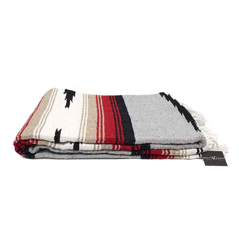 Grey Baja Diamond Yoga Blanket Laid Out