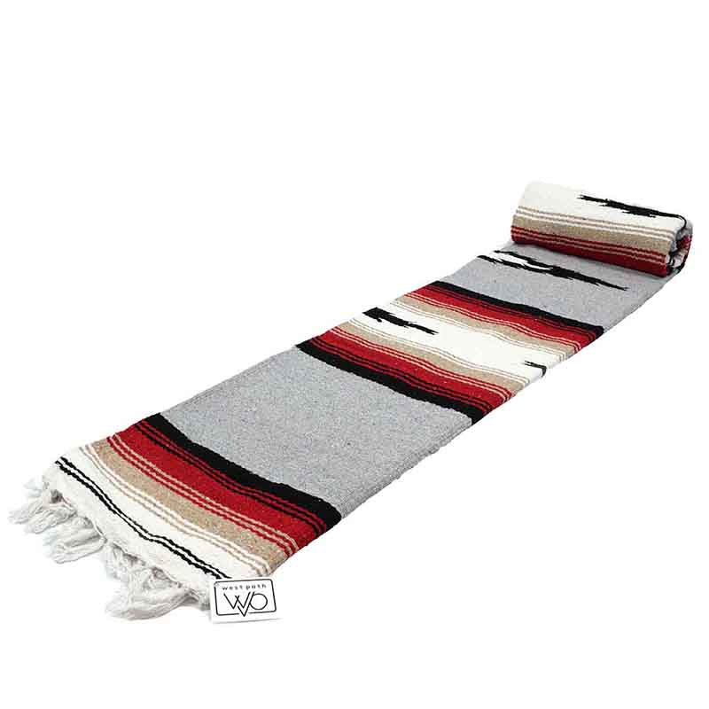 Grey Baja Diamond Yoga Blanket Rolled Out