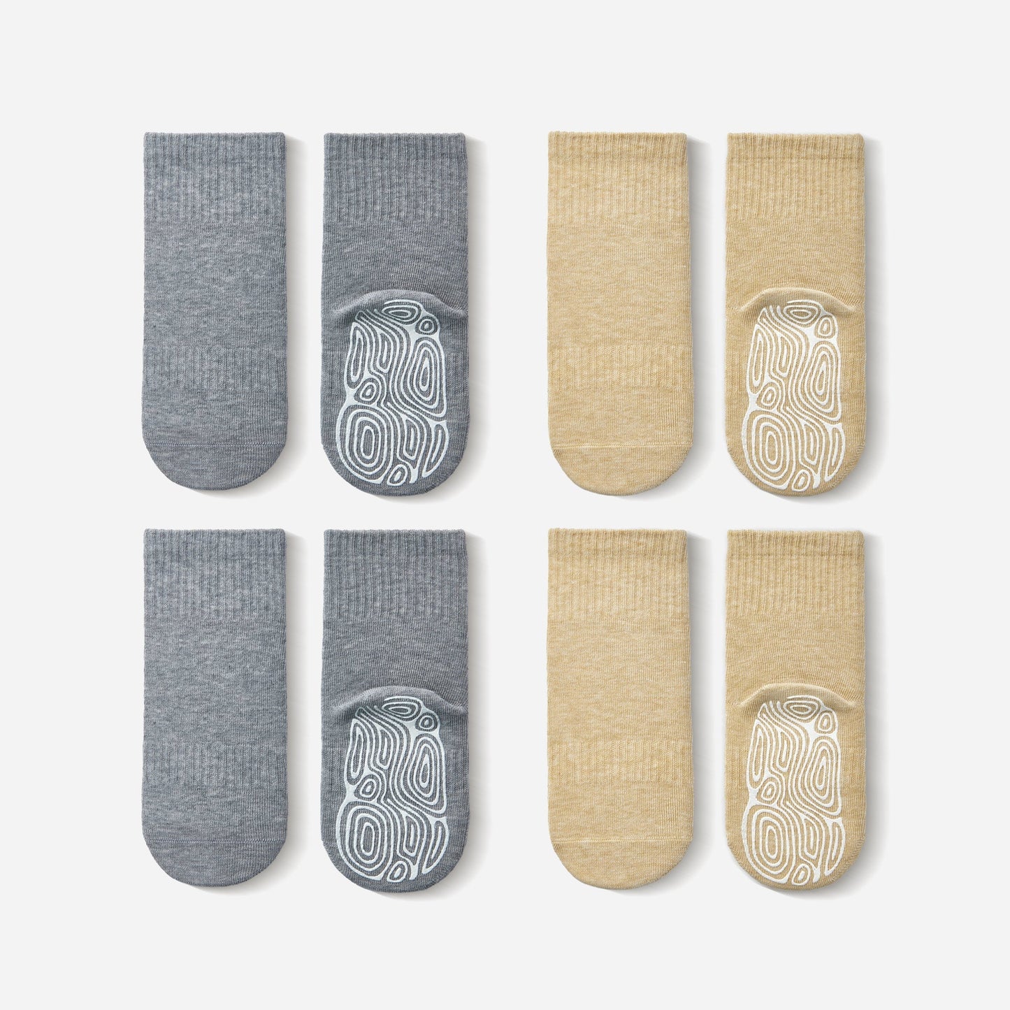 Grey & Lemon - Baby & Toddler Stay-On Non-Slip Socks (4-Pack)
