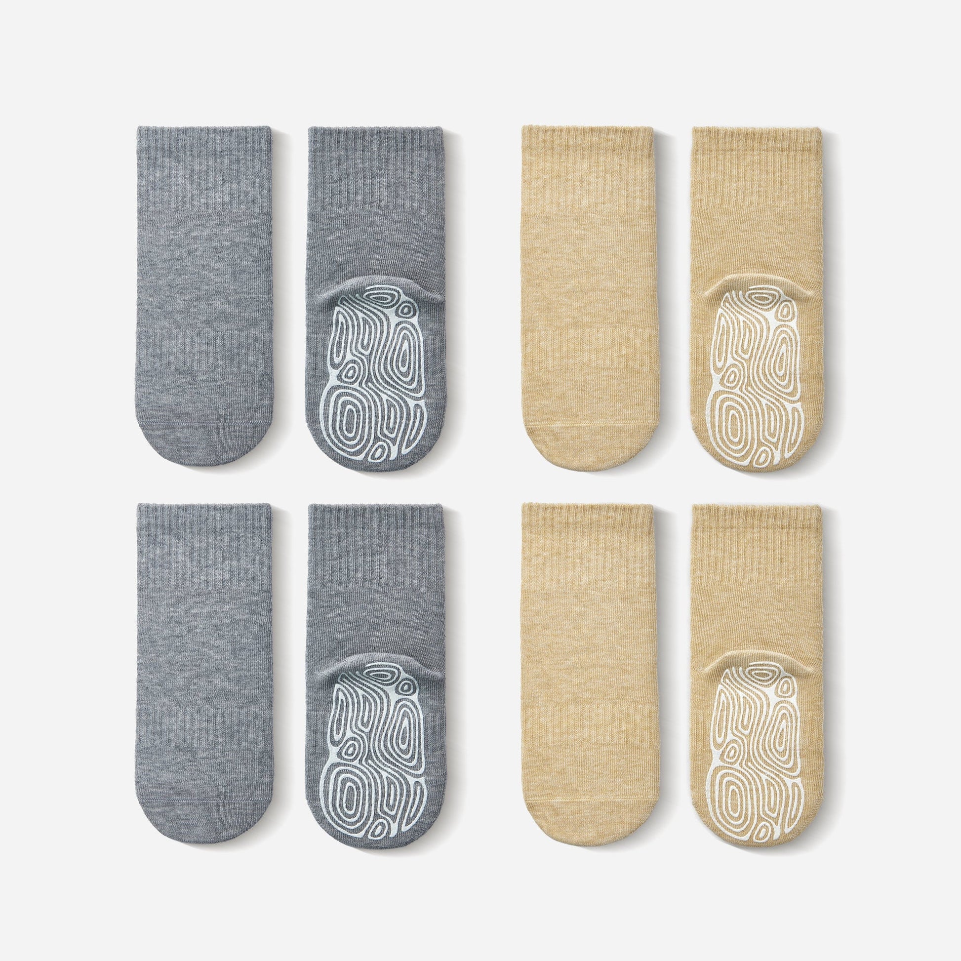 Grey & Lemon - Baby & Toddler Stay-On Non-Slip Socks (4-Pack)