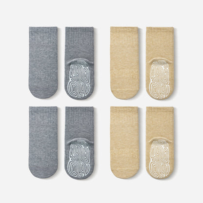 Grey & Lemon - Baby & Toddler Stay-On Non-Slip Socks (4-Pack)