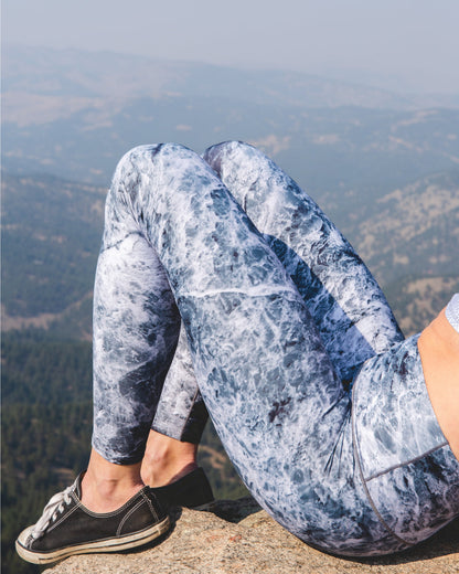 Grey Marble Yoga Pants Outdoors