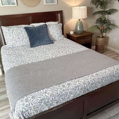 Grey Solid Baja Yoga Blanket Styled at Home