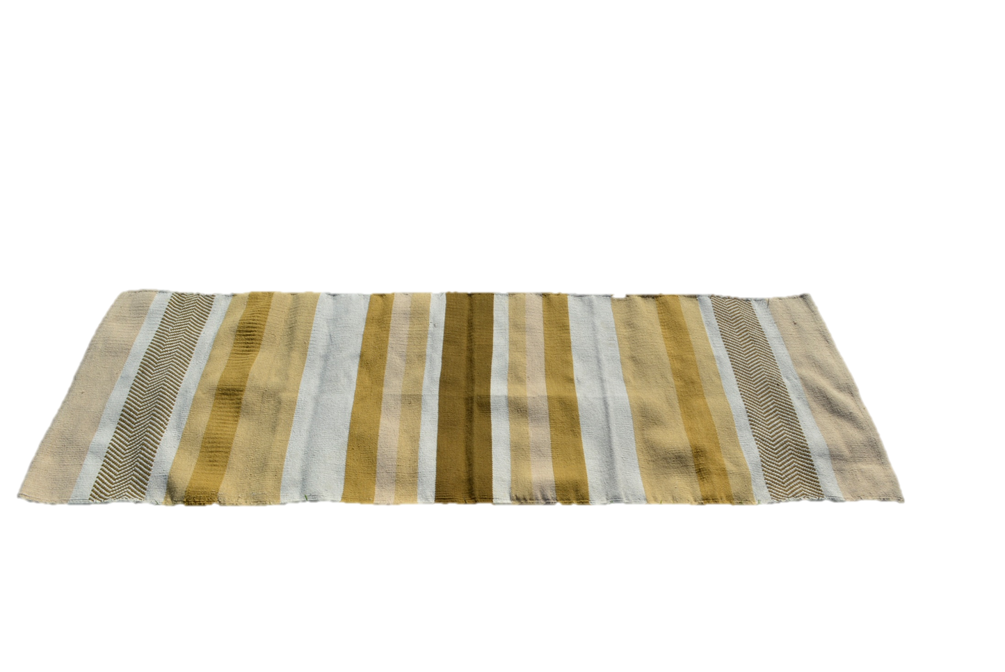 Handwoven Cotton Yoga Rug Brown Stripe