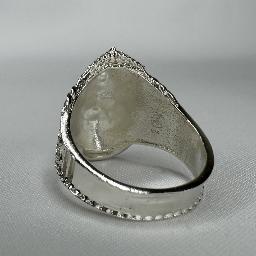 Hanuman Sterling Silver Ring with Rhodium Plating Back