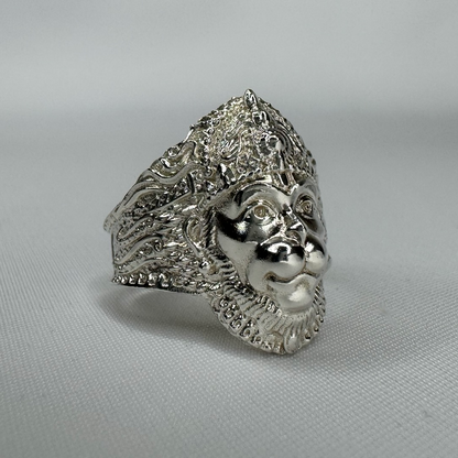 Hanuman Sterling Silver Ring with Rhodium Plating Profile