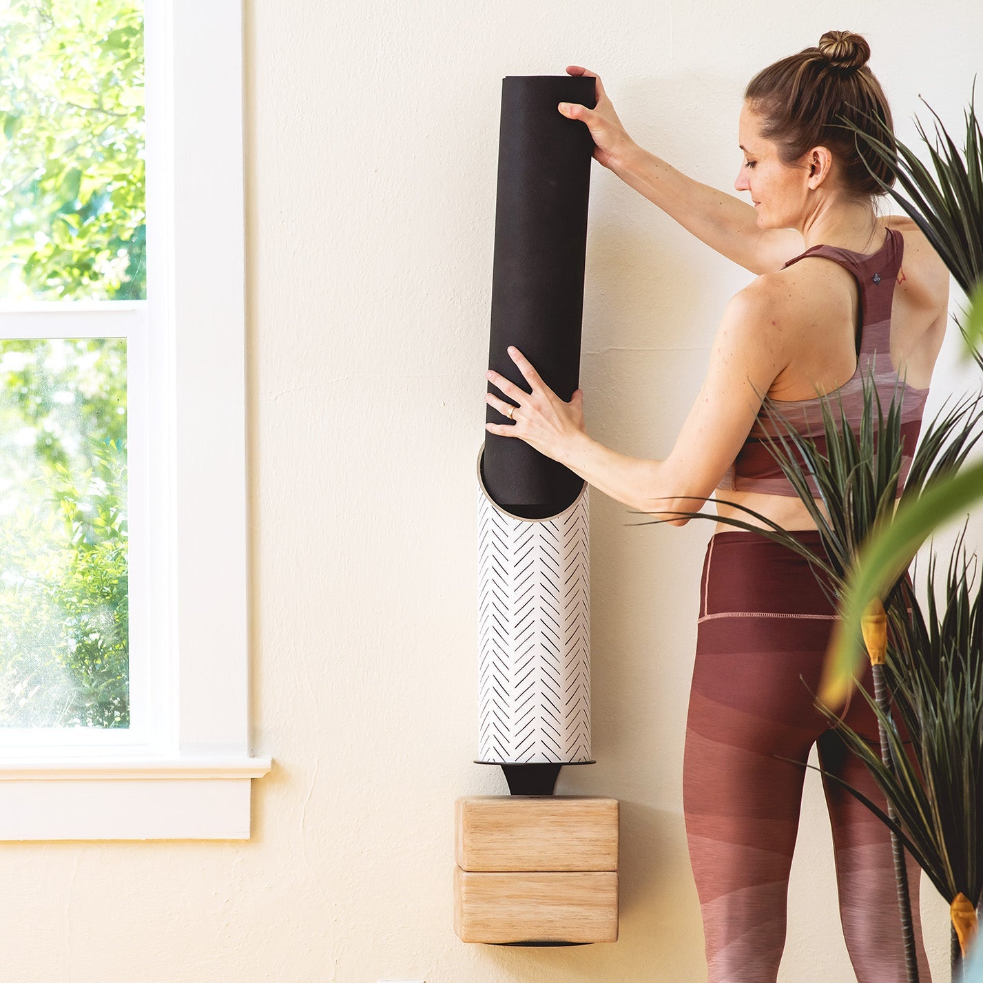 Hatch Yoga Mat Storage Tube White Lifestyle