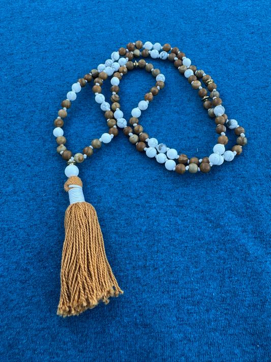Howlite and Picture Jasper 6mm Mala Prayer Beads