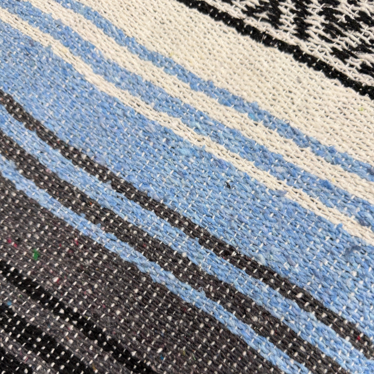 Light Blue Mexican Falsa Yoga Blanket Texture Detail