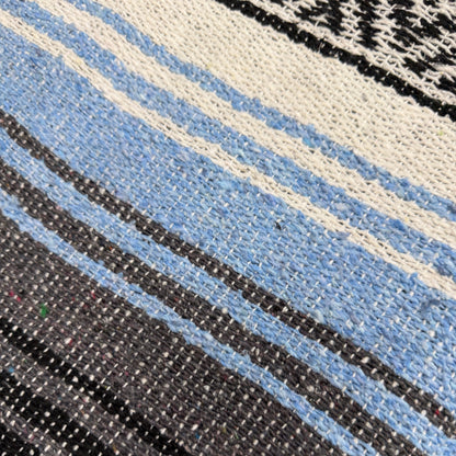 Light Blue Mexican Falsa Yoga Blanket Texture Detail