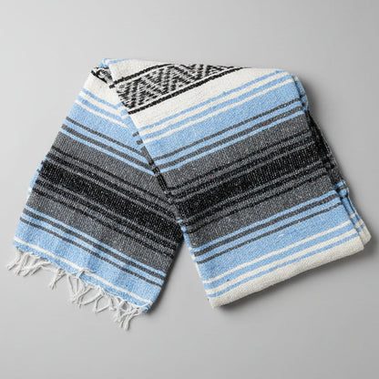 Light Blue Mexican Falsa Yoga Blanket