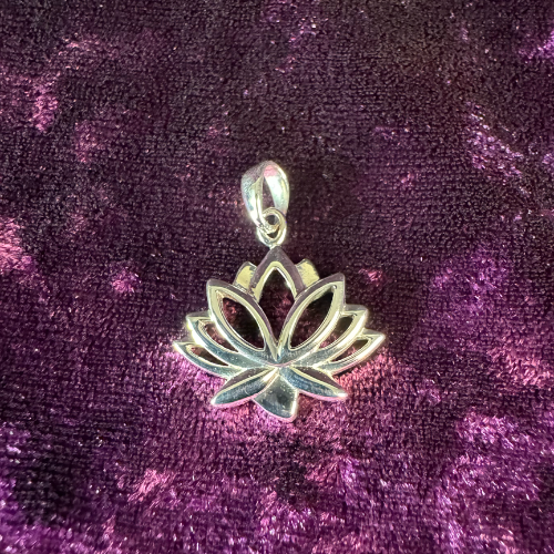 Large Lotus Sterling Silver Pendant