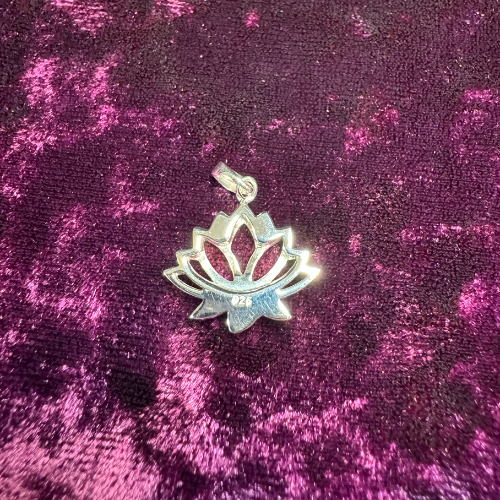 92.5% Sterling Silver Large Lotus Pendant