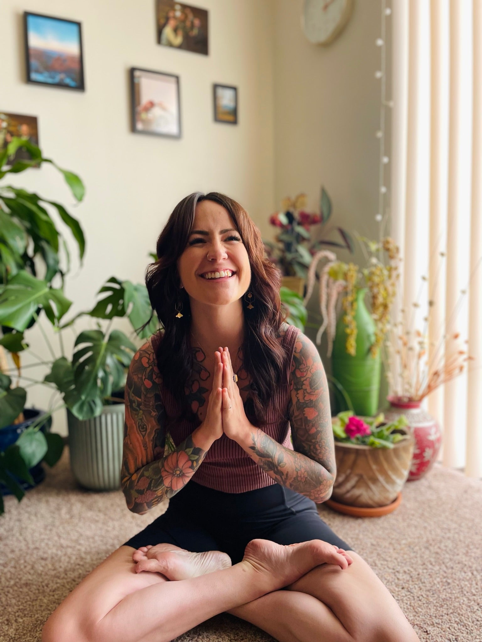 Natalia Yoga Teacher for Bhakti House Yoga in Anjali Mudra 