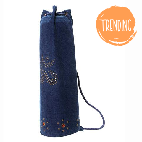 Indigo OM Mahashakti Yoga Mat Bag Denim Blue