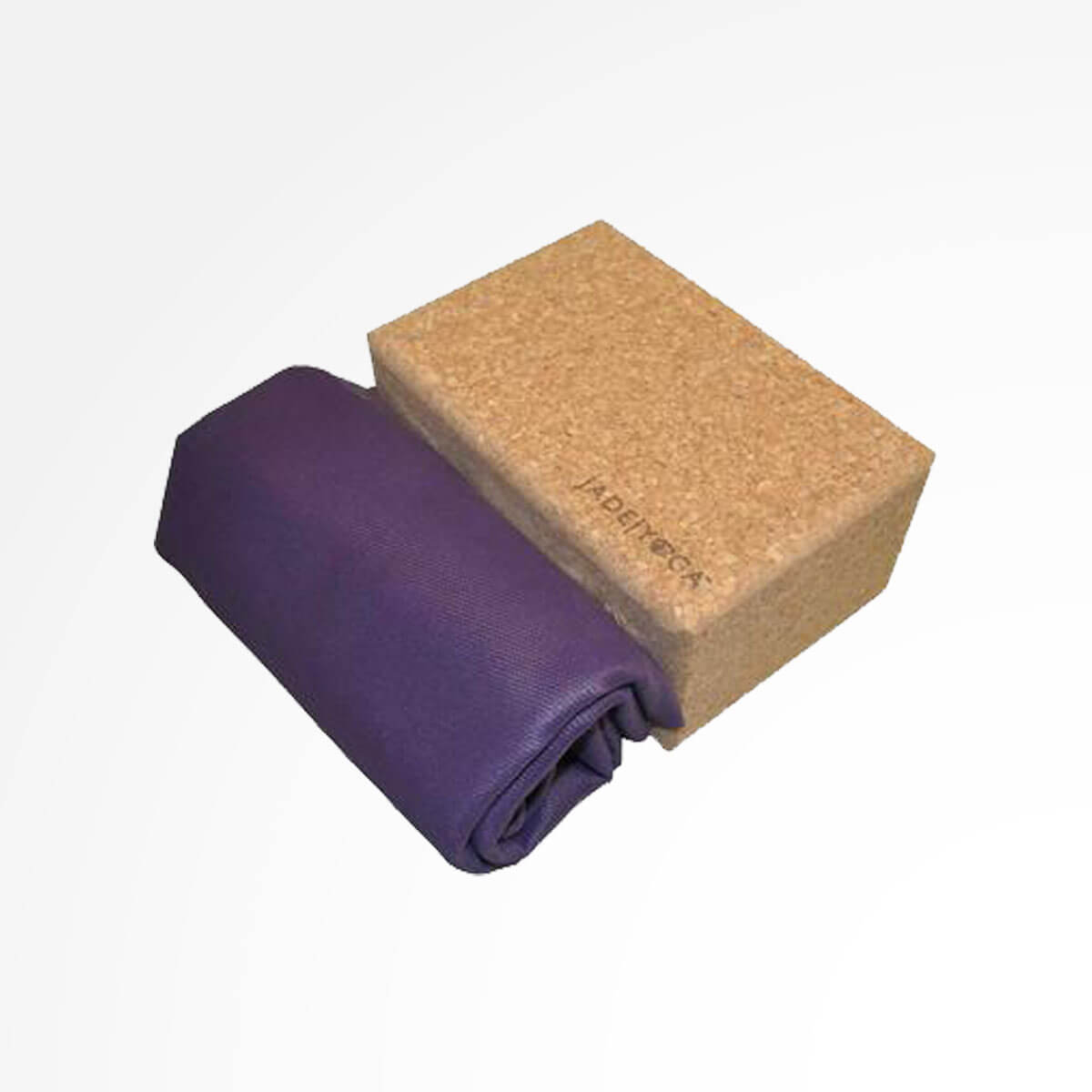 Voyager Travel Yoga Mat Folded next to Block