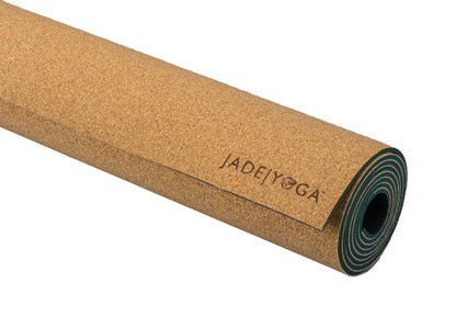 Jade Cork Yoga Mat Rolled