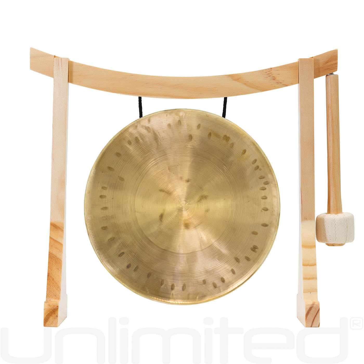 7” Gongs on Lifting Buddha Stand - Natural Ma