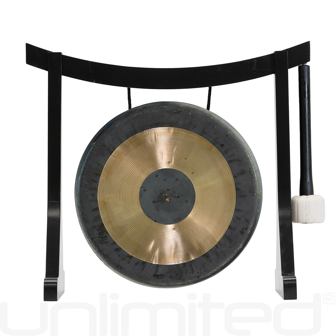 7” Gongs on Lifting Buddha Stand - Black Chau