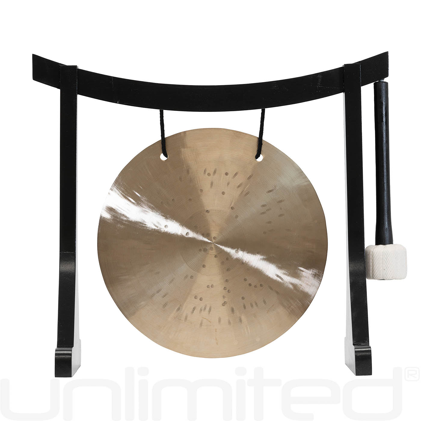 7” Gongs on Lifting Buddha Stand - Black Wind