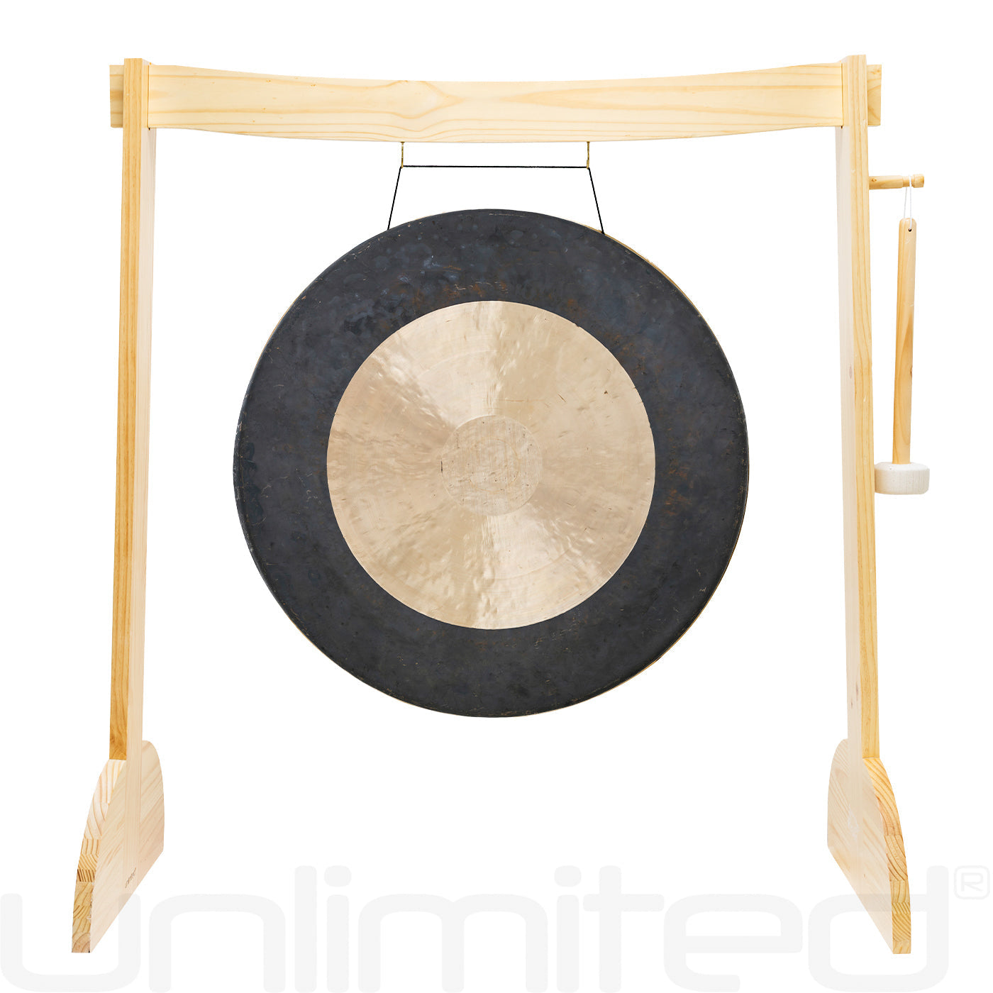 Lunaphonic Gong Stand Set - Wood Stand with 28" Gong Dark Star