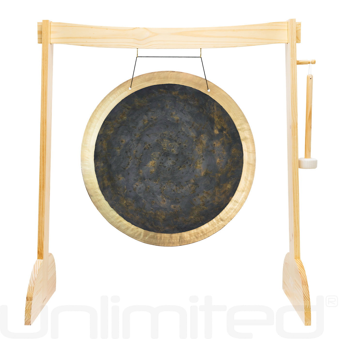 Lunaphonic Gong Stand Set - Wood Stand with 28" Gong Deep Breath