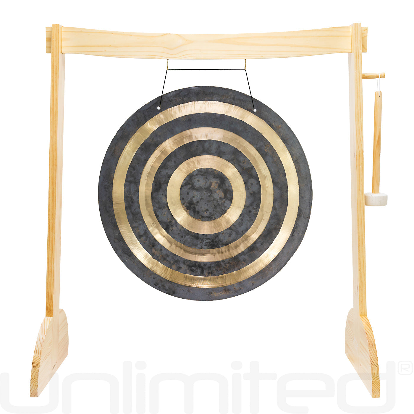 Lunaphonic Gong Stand Set - Wood Stand with 28" Gong Solar Flare