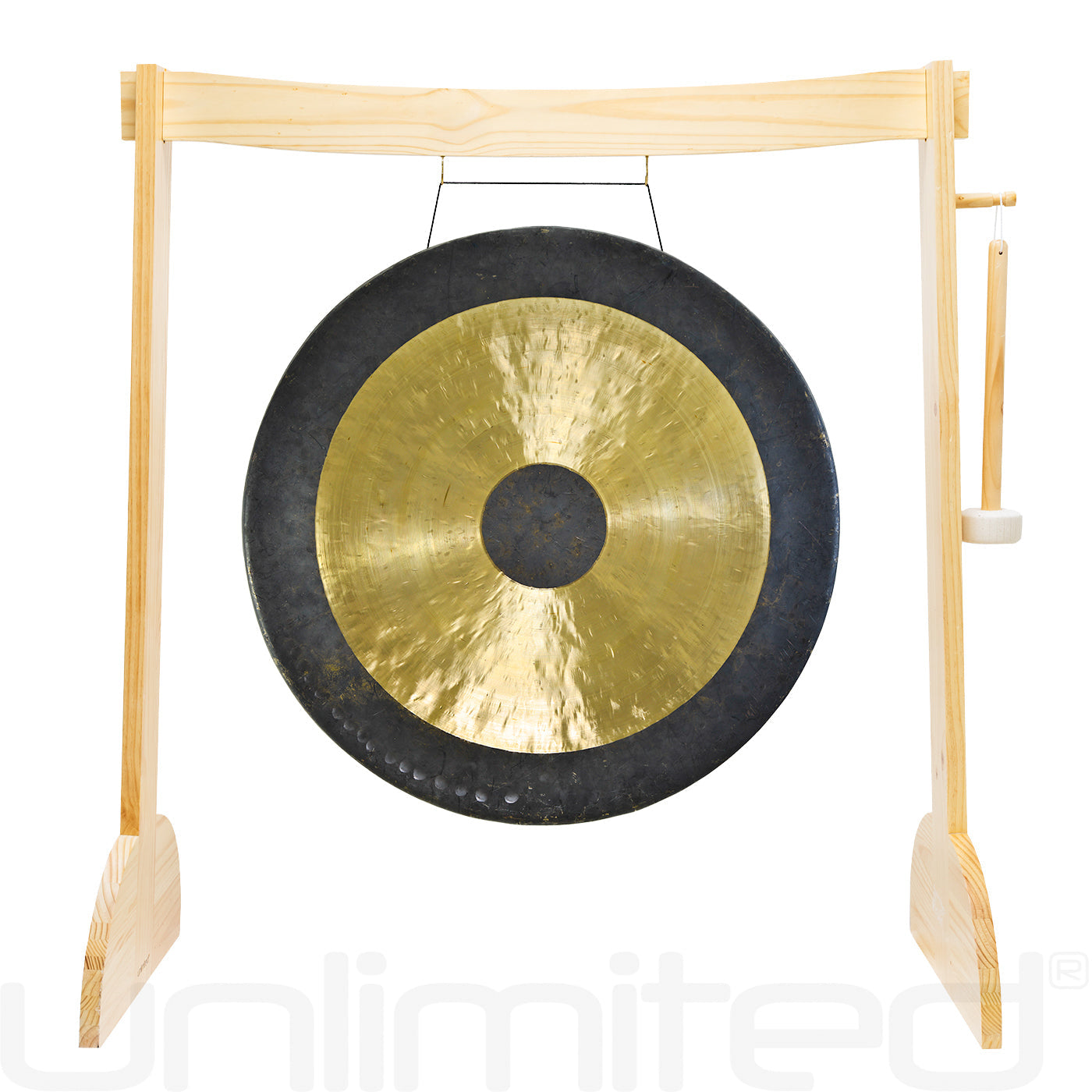 Lunaphonic Gong Stand Set - Wood Stand with 30" Gong Chau
