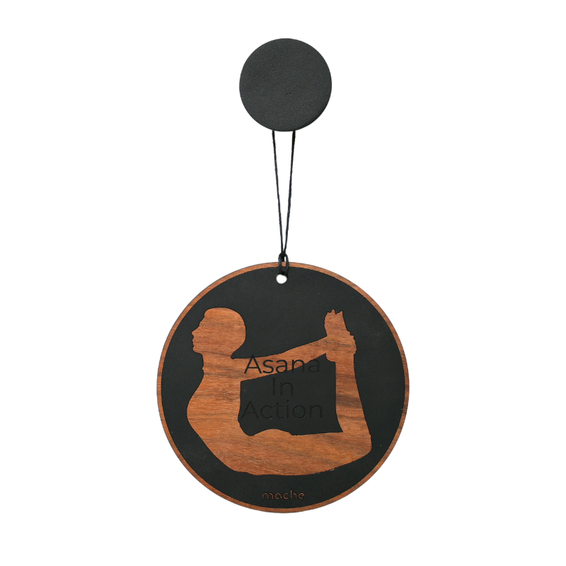 Self Care Sign | Yoga Medallion Walnut + Black