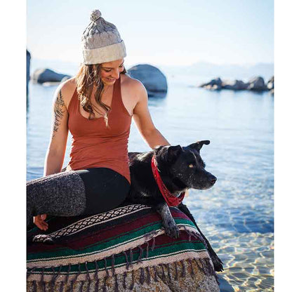 Mesa Verde Falsa Yoga Blanket Lifestyle with Dog