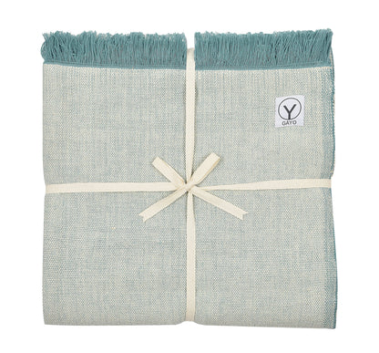 Organic Cotton Yoga Blanket Eucalyptus