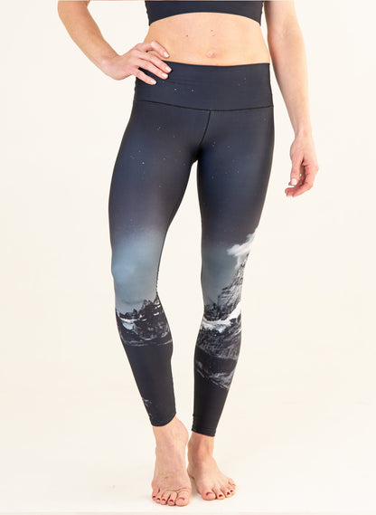 Midnight Mountain Yoga Pants Front