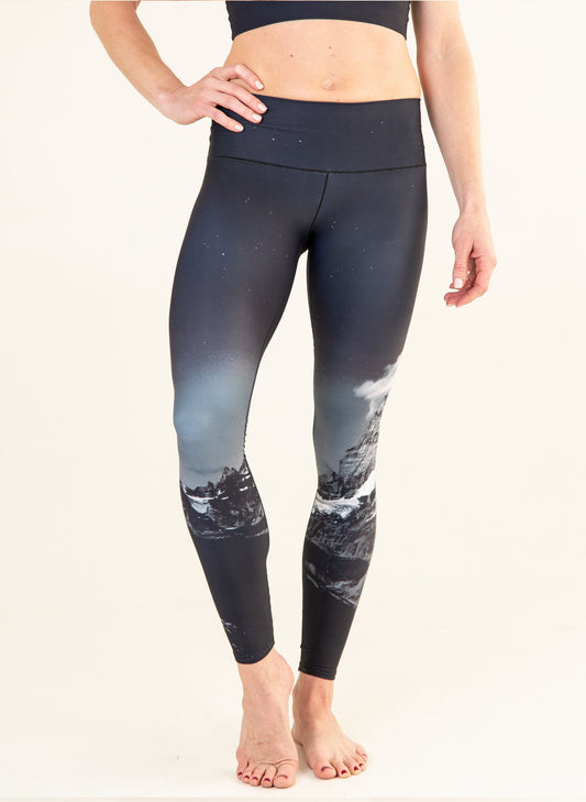 Midnight Mountain Yoga Pants Front