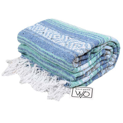 Mint Blue Ocean Falsa Yoga Blanket Main