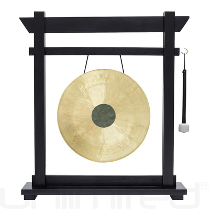 Black Moksha Joe Gong Stand Set - Stand with 14" Gong Chocolate Drop
