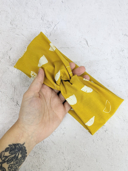 Moon Phases Mustard - Faux Knot Headband