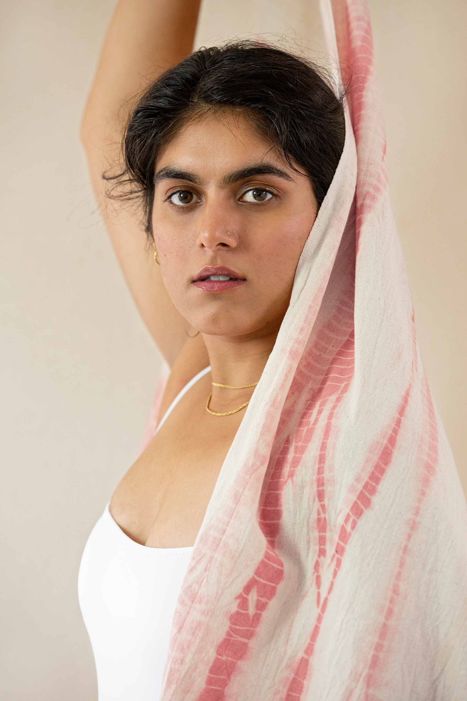 Naturally Dyed Herbal Yoga Mat Towels Model