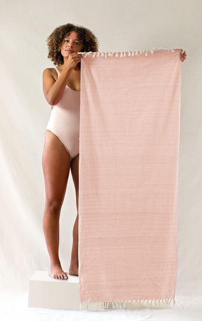 Naturally Dyed Herbal Yoga Mat Towels Rose Quartz