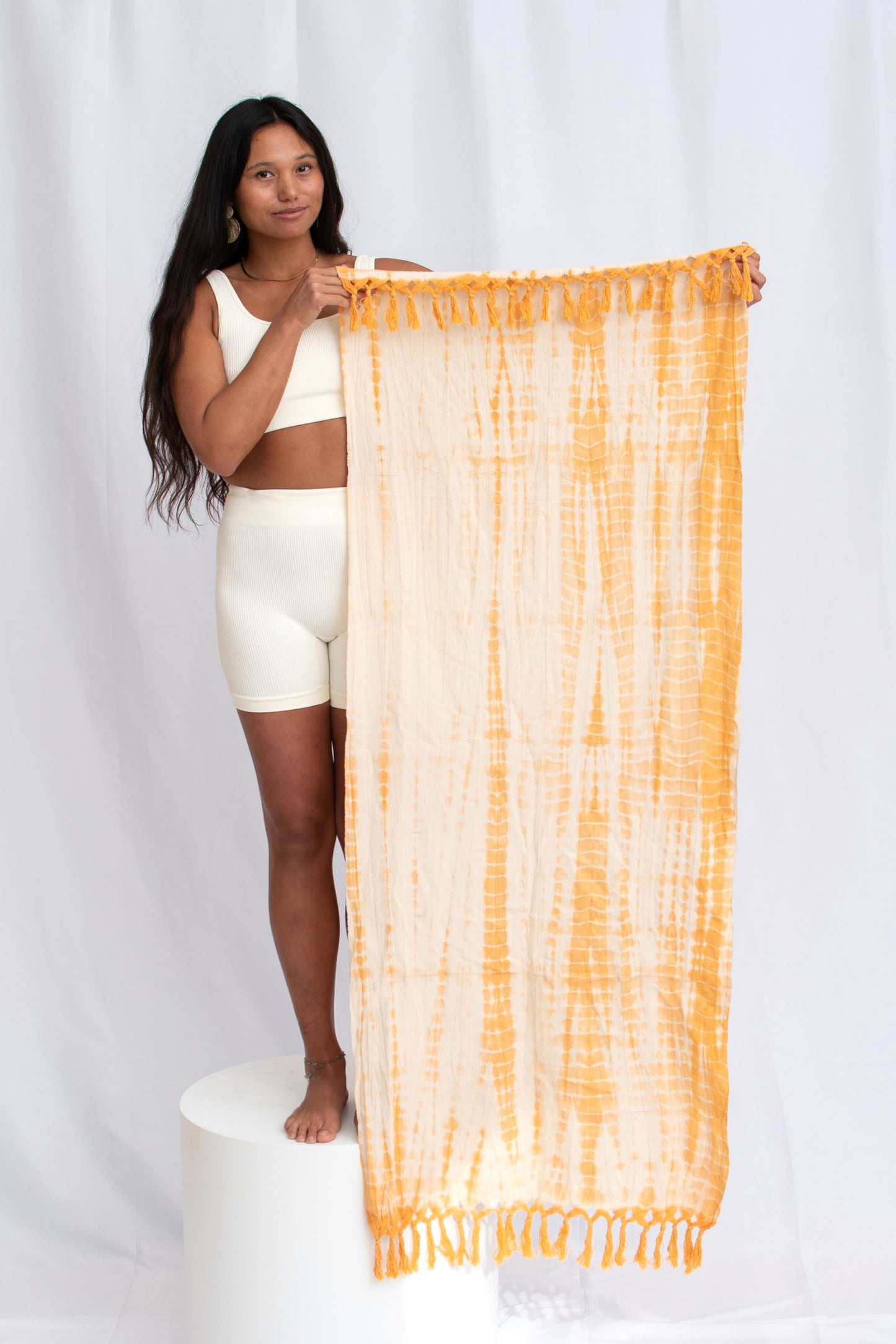 Naturally Dyed Herbal Yoga Mat Towels Sunstone Shibori