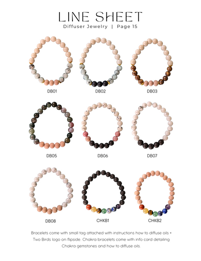 Oak Jasper, Riverstone & Rosewood Bracelet – Essential Oil Diffuser Bracelet Options