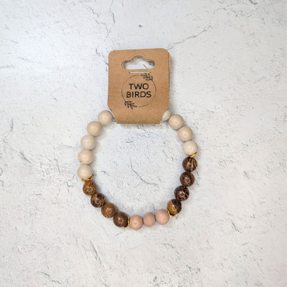 Oak Jasper, Riverstone & Rosewood Bracelet – Essential Oil Diffuser Bracelet