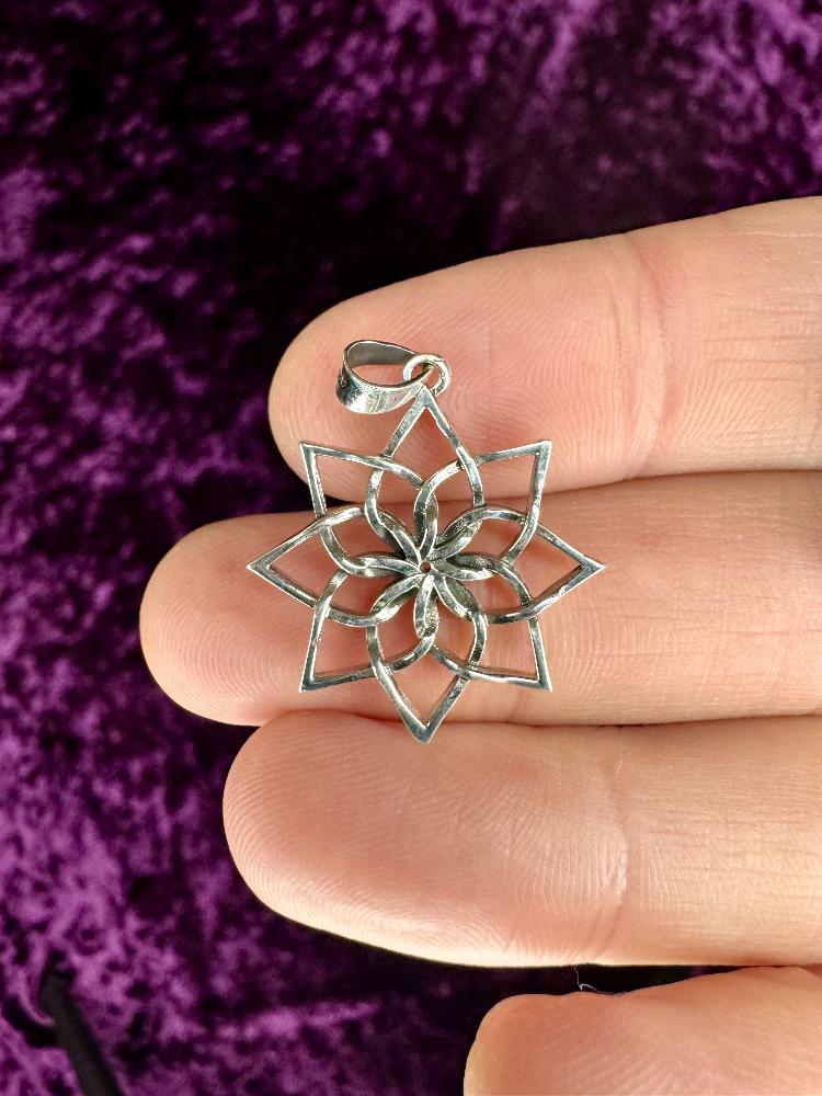 Opening Lotus Sterling Silver Pendant