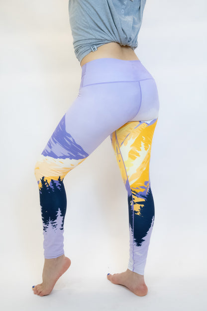 Painted Peaks Yoga Pants Back