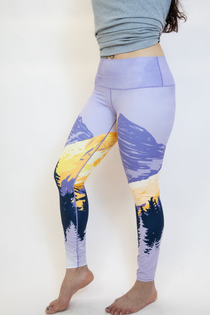 Painted Peaks Yoga Pants Front