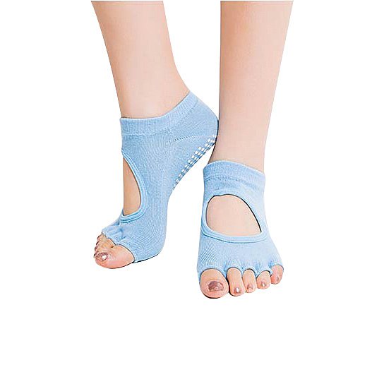 Peep Toe Yoga Socks Blue