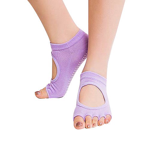 Peep Toe Yoga Socks Purple