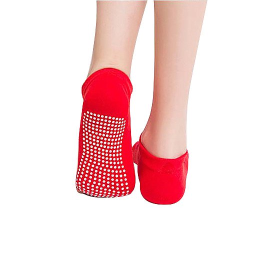 Peep Toe Yoga Socks Red