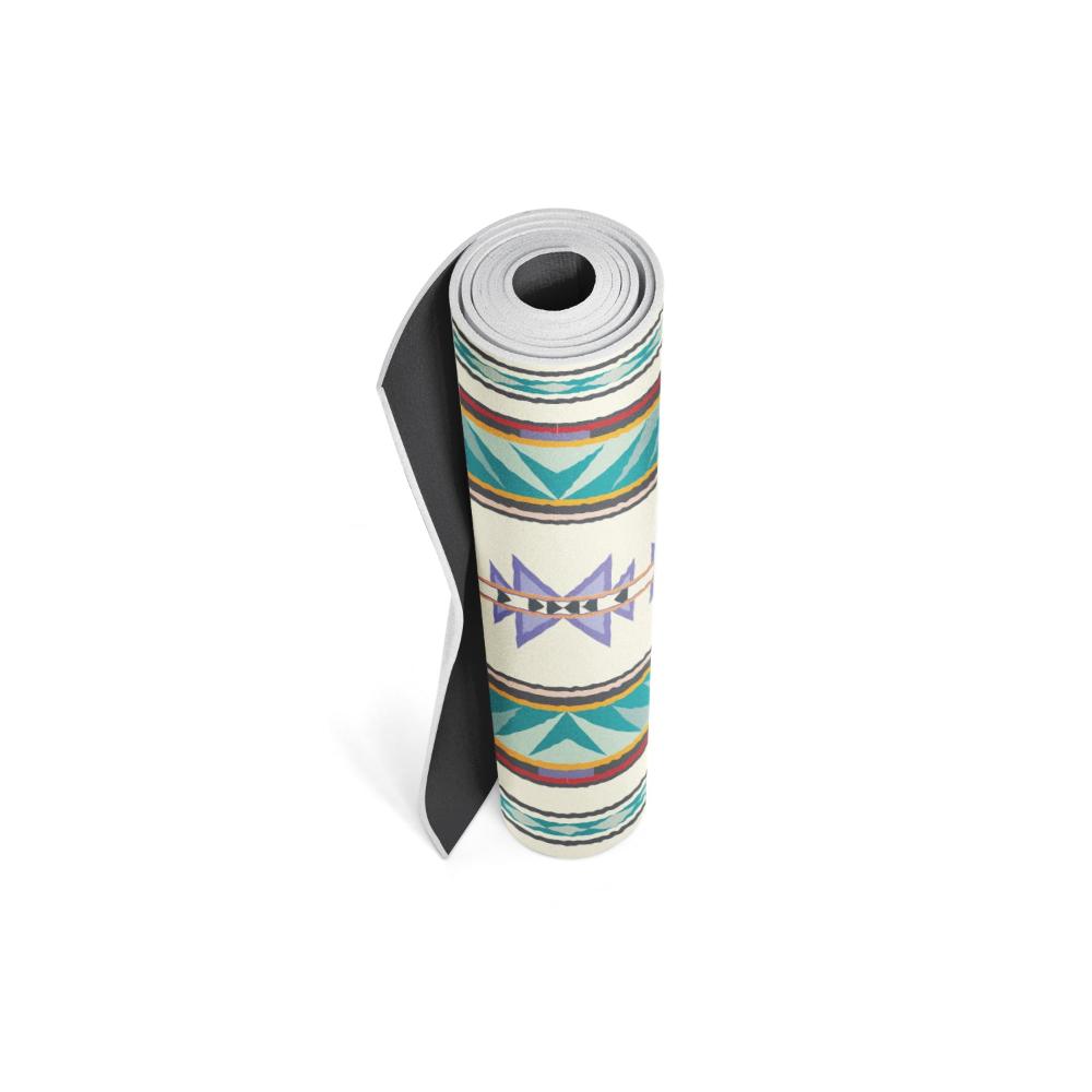 Pendleton x Yune Yoga - Turquoise Ridge Yoga Mat Rolled Up