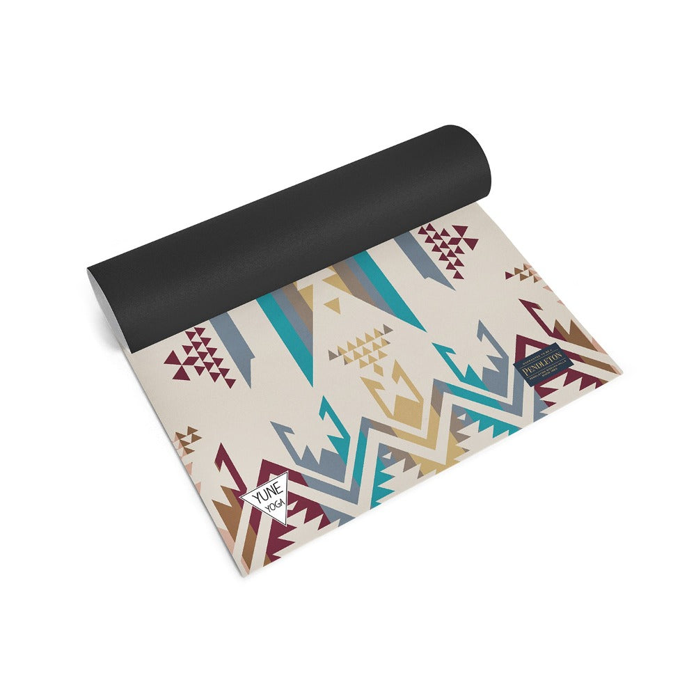 Pendleton x Yune Yoga - White Sands Yoga Mat Rolled Out